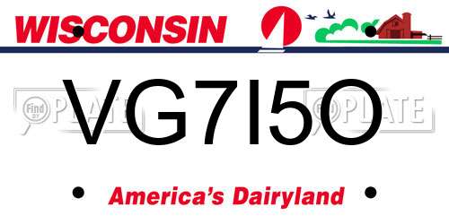 VG7I5O Wisconsin License Plate