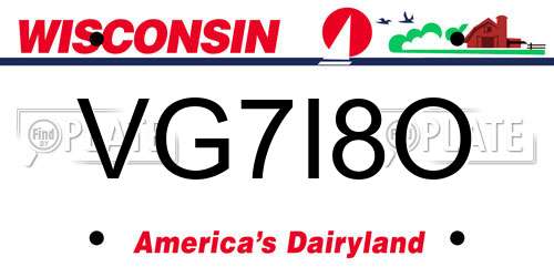 VG7I8O Wisconsin License Plate