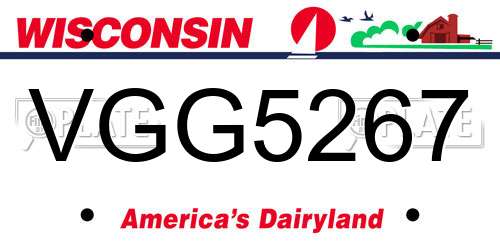 VGG5267 Wisconsin License Plate