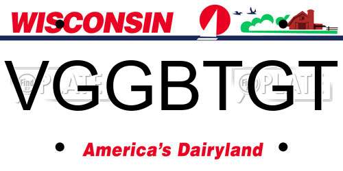 VGGBTGT Wisconsin License Plate