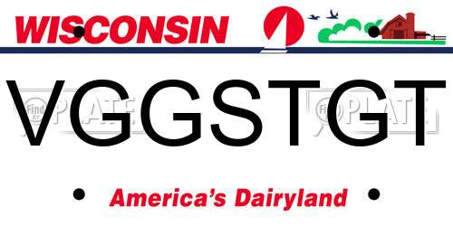 VGGSTGT Wisconsin License Plate