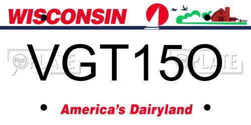 VGT15O Wisconsin License Plate