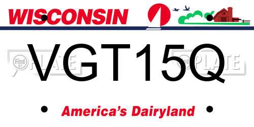 VGT15Q Wisconsin License Plate