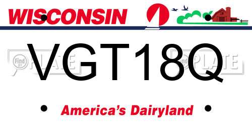 VGT18Q Wisconsin License Plate