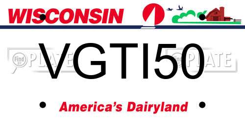 VGTI50 Wisconsin License Plate