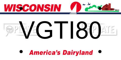 VGTI80 Wisconsin License Plate