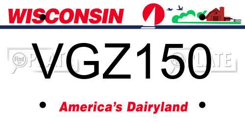 VGZ150 Wisconsin License Plate
