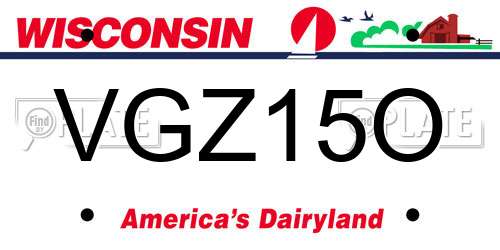 VGZ15O Wisconsin License Plate