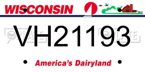 VH21193 Wisconsin License Plate