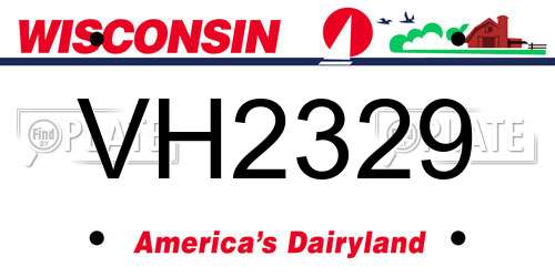VH2329 Wisconsin License Plate
