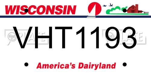 VHT1193 Wisconsin License Plate