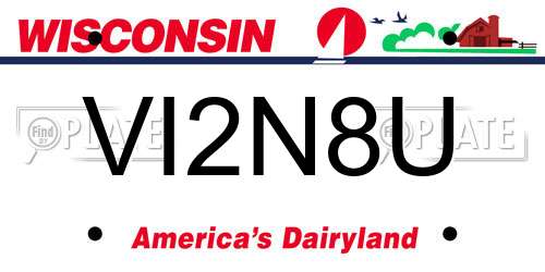 VI2N8U Wisconsin License Plate