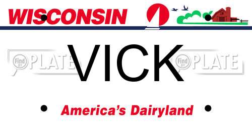 VICK Wisconsin License Plate