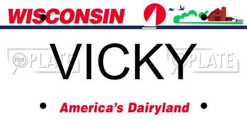 VICKY Wisconsin License Plate