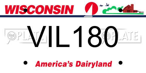 VIL180 Wisconsin License Plate