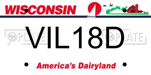 VIL18D Wisconsin License Plate