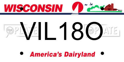 VIL18O Wisconsin License Plate