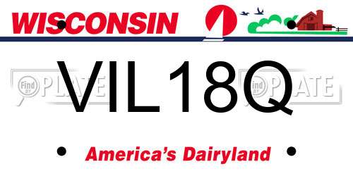 VIL18Q Wisconsin License Plate