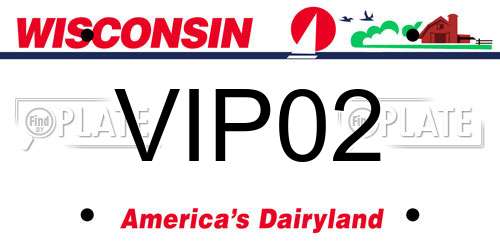 VIP02 Wisconsin License Plate