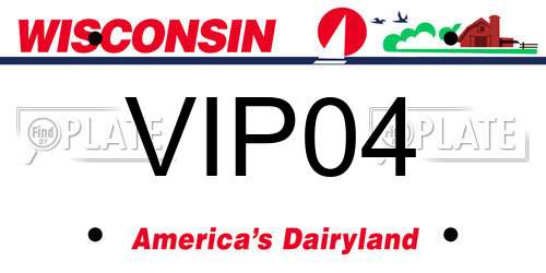 VIP04 Wisconsin License Plate