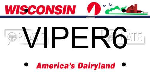 VIPER6 Wisconsin License Plate