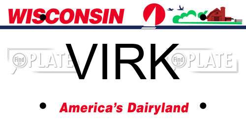 VIRK Wisconsin License Plate