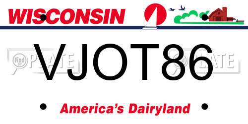 VJOT86 Wisconsin License Plate