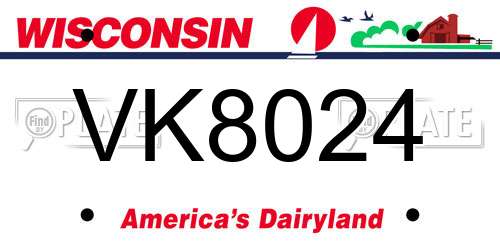 VK8024 Wisconsin License Plate