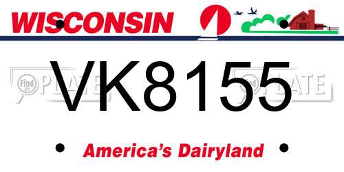 VK8155 Wisconsin License Plate