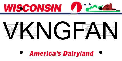 VKNGFAN Wisconsin License Plate