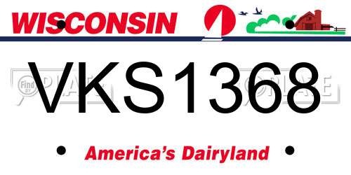 VKS1368 Wisconsin License Plate