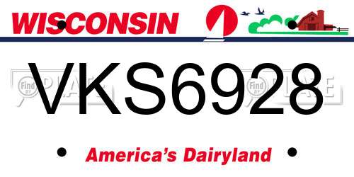 VKS6928 Wisconsin License Plate