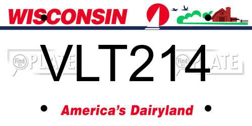 VLT214 Wisconsin License Plate