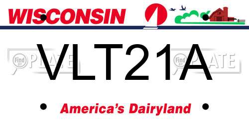 VLT21A Wisconsin License Plate