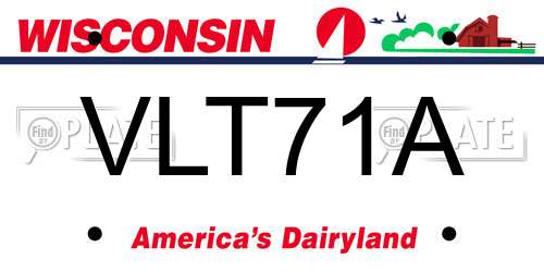 VLT71A Wisconsin License Plate