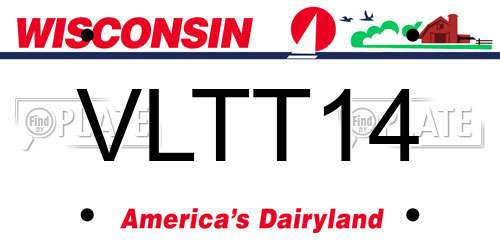 VLTT14 Wisconsin License Plate