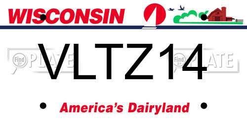 VLTZ14 Wisconsin License Plate
