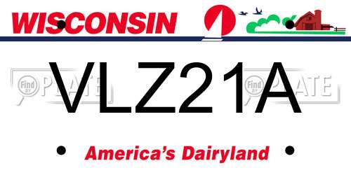 VLZ21A Wisconsin License Plate