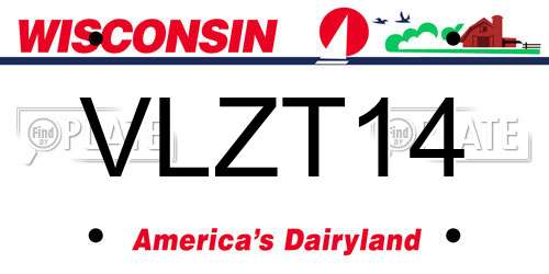 VLZT14 Wisconsin License Plate