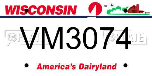 VM3074 Wisconsin License Plate