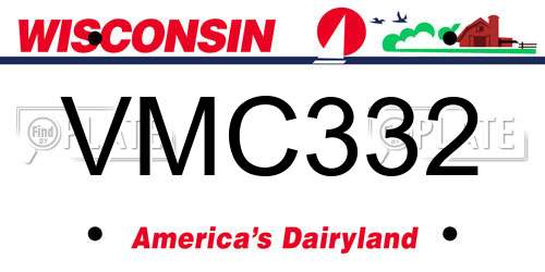 VMC332 Wisconsin License Plate