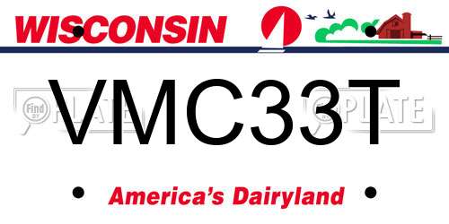 VMC33T Wisconsin License Plate