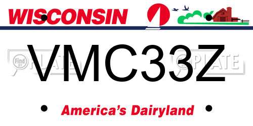 VMC33Z Wisconsin License Plate