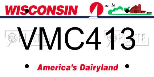 VMC413 Wisconsin License Plate