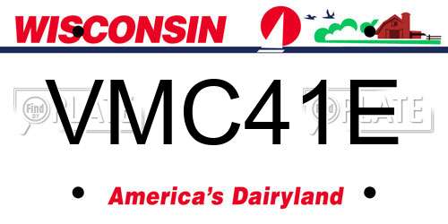 VMC41E Wisconsin License Plate