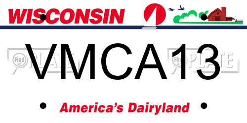 VMCA13 Wisconsin License Plate