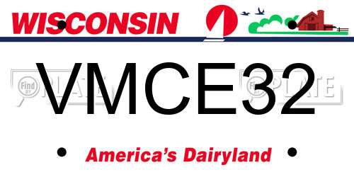 VMCE32 Wisconsin License Plate