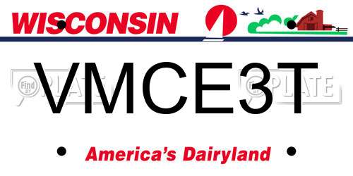 VMCE3T Wisconsin License Plate