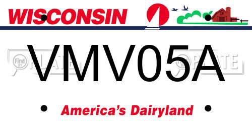 VMV05A Wisconsin License Plate