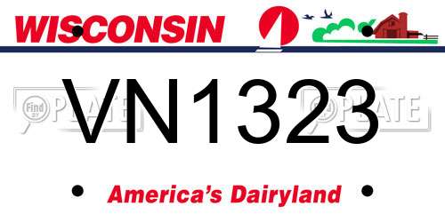 VN1323 Wisconsin License Plate